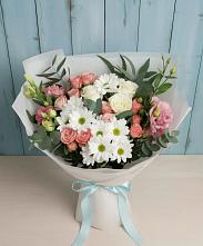 Букет цветов из:  Розы, Лизиантусы и Хризантемы в Калиновке Курской области