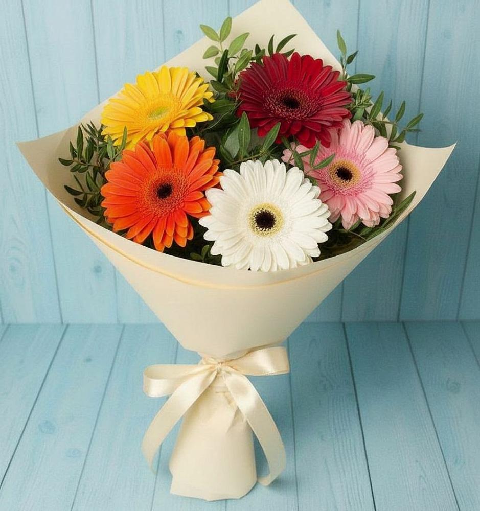 Букет цветов из: Герберы в Калиновке Курской области