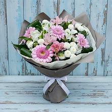 Букет цветов из:  Герберы, Альстромерии и Хризантемы в Калиновке Курской области