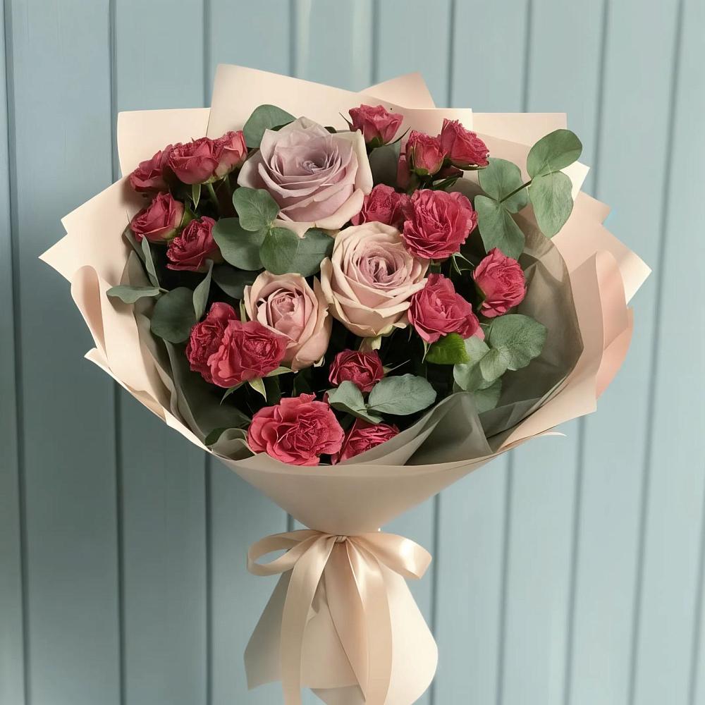 Букет цветов из: Гвоздики и Розы в Калиновке Курской области