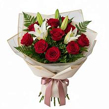 Букет цветов из:  Лилии и Розы в Калиновке Курской области