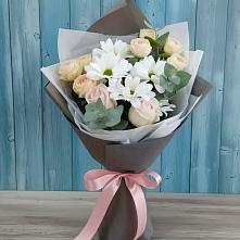 Букет цветов из:  Хризантемы и Розы в Калиновке Курской области