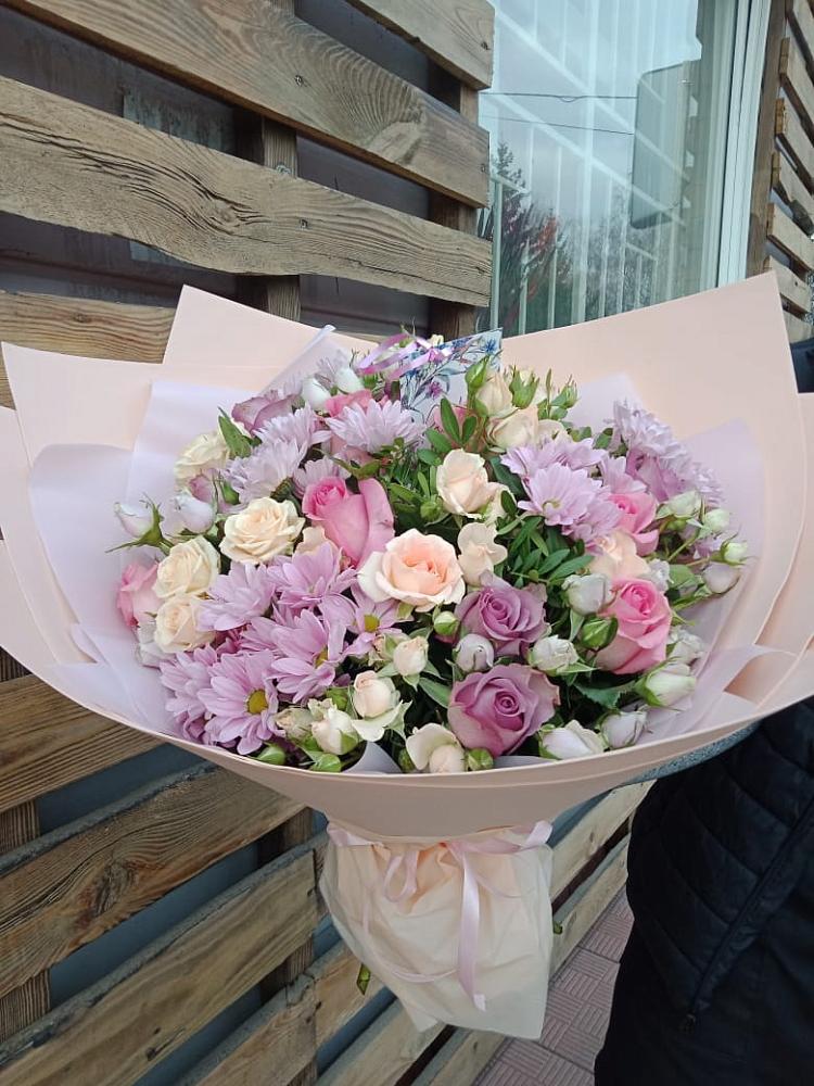 Букет цветов из: Розы и Хризантемы в Калиновке Курской области