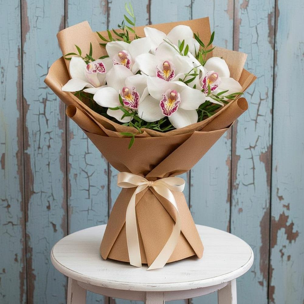 Букет цветов из: Орхидеи и Розы в Калиновке Курской области
