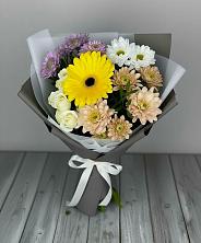 Букет цветов из:  Розы, Герберы и Хризантемы в Калиновке Курской области