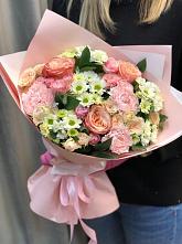 Букет цветов из:  Гвоздики, Розы и Хризантемы в Калиновке Курской области