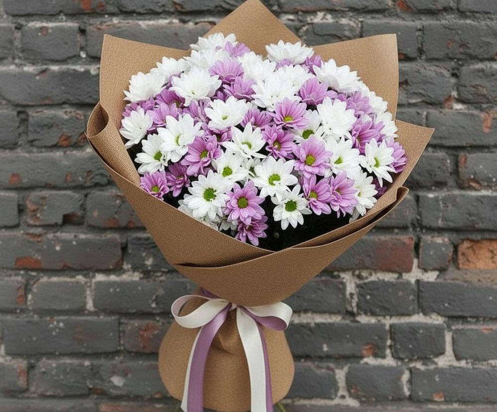 Букет цветов из: Хризантемы в Калиновке Курской области