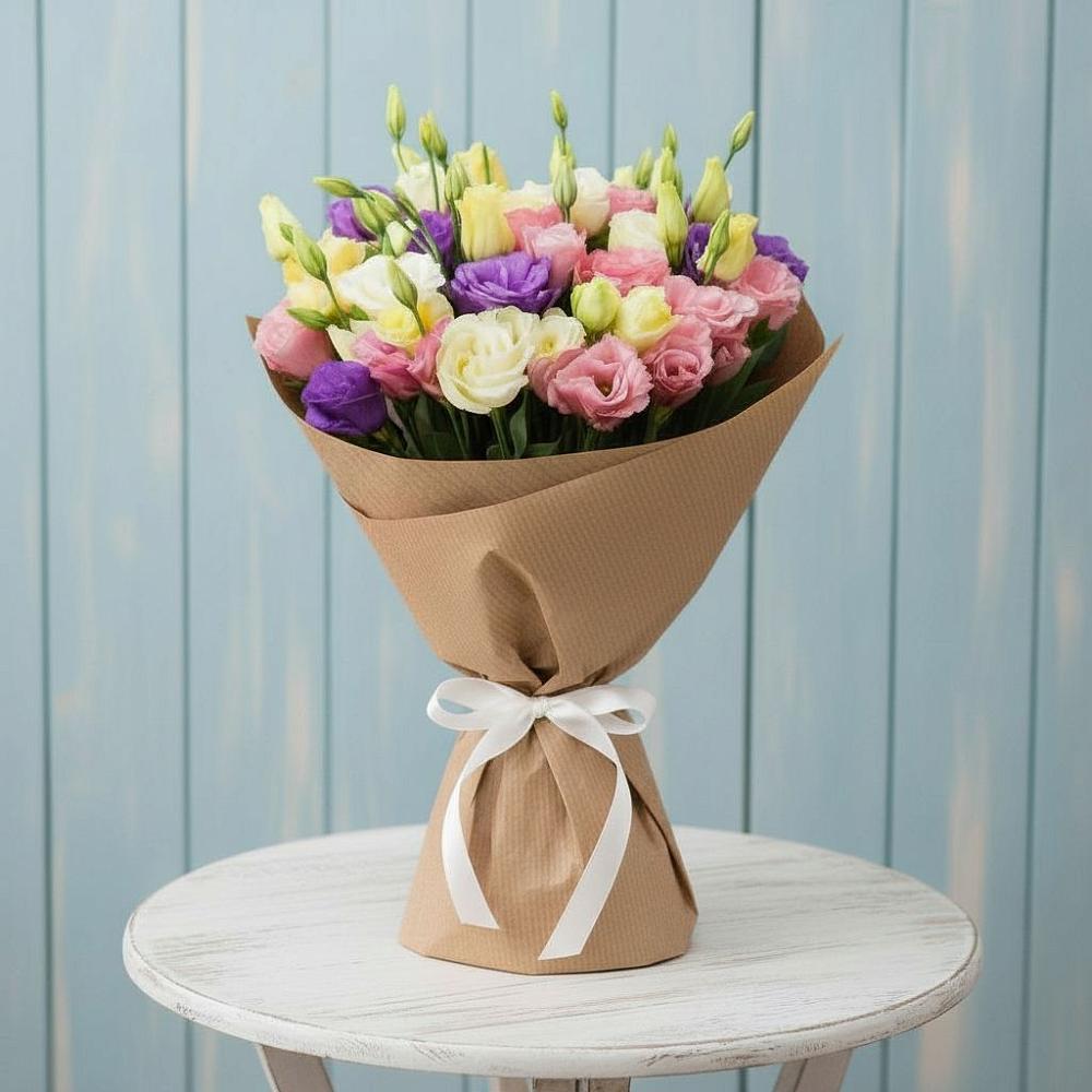 Букет цветов из: Лизиантусы в Калиновке Курской области