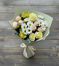 Букет цветов из:  Альстромерии, Розы и Хризантемы в Калиновке Курской области
